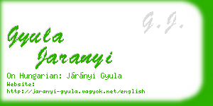 gyula jaranyi business card