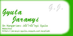 gyula jaranyi business card